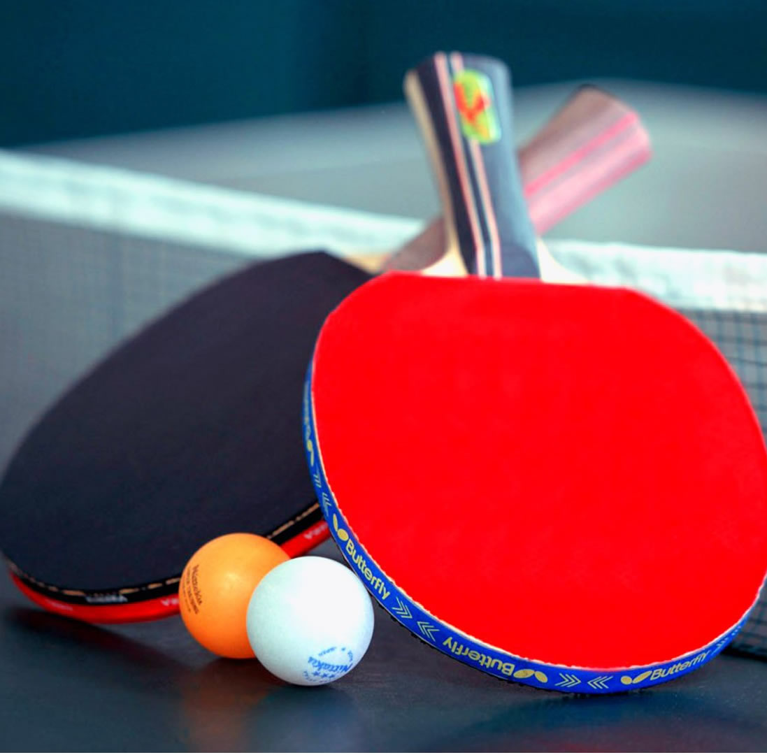 playing table tennis